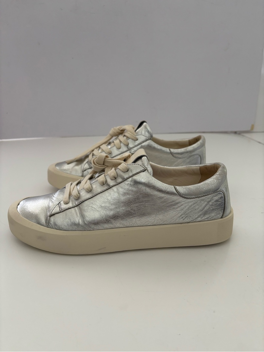 Vince Metallic Silver Sneakers Size 40